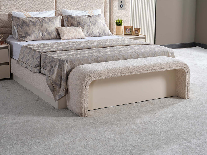Kapadokya Bedroom (Queen Frame With Headboard & Dresser With Mirror & Ottoman & 2 Nightstand) - 200-KAP-150-QB-SET