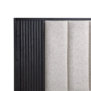 Kara Black Queen Panel Bed - Lara FurnitureQueen Bed
