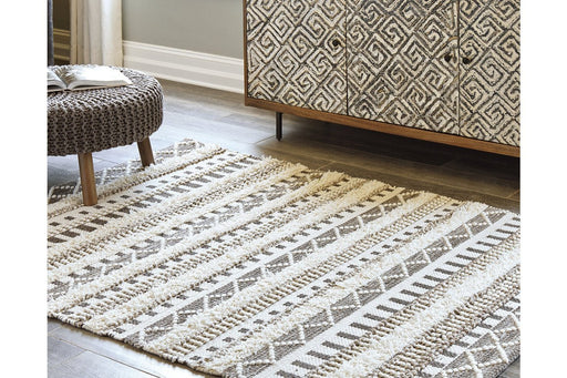 Karalee Ivory/Brown 5' x 7' Rug - Gate FurnitureRugs