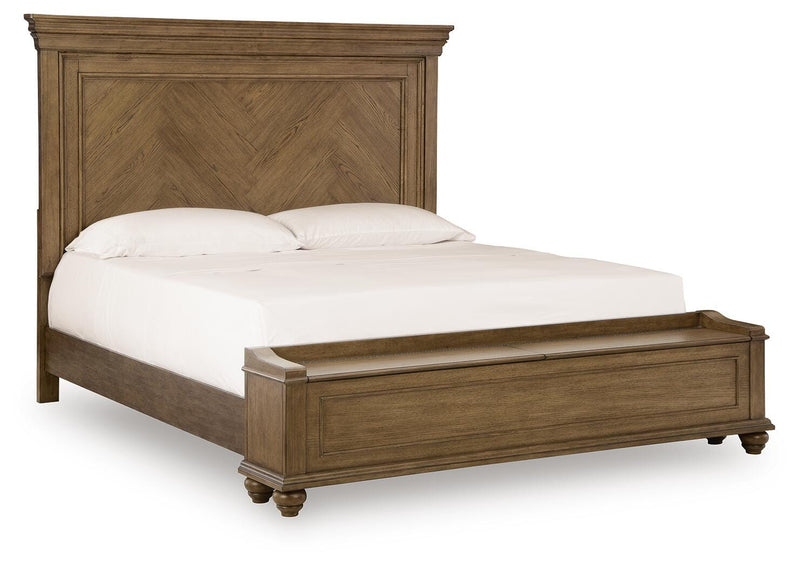 Karallin Medium Brown King Panel Storage Bed - PCB782B8