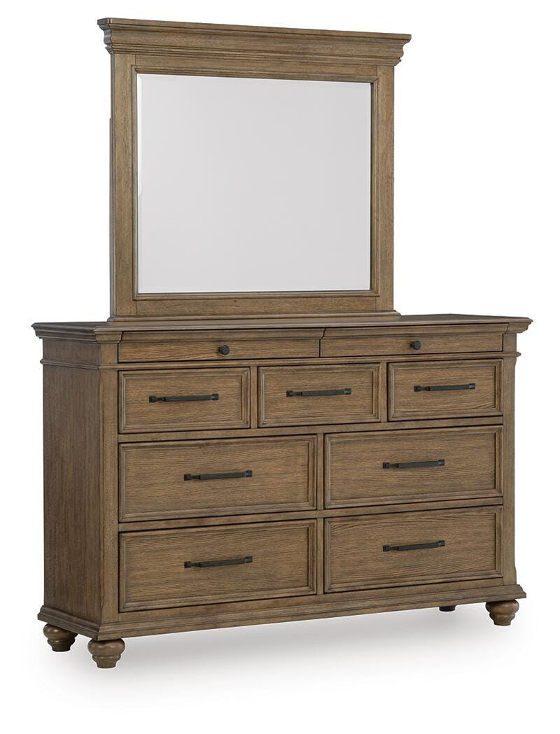 Karallin Queen Panel Storage Bed, Dresser and Mirror - PCB782B7
