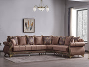 Karizma 131" / 108" Wide Rolled Arm Convertible Sectional - Sectional