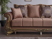 Karizma 131" / 108" Wide Rolled Arm Convertible Sectional - Sectional