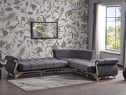 Karizma 131" / 108" Wide Rolled Arm Convertible Sectional - Sectional