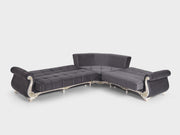 Karizma 131" / 108" Wide Rolled Arm Convertible Sectional - Sectional