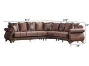 Karizma 131" / 108" Wide Rolled Arm Convertible Sectional - Sectional