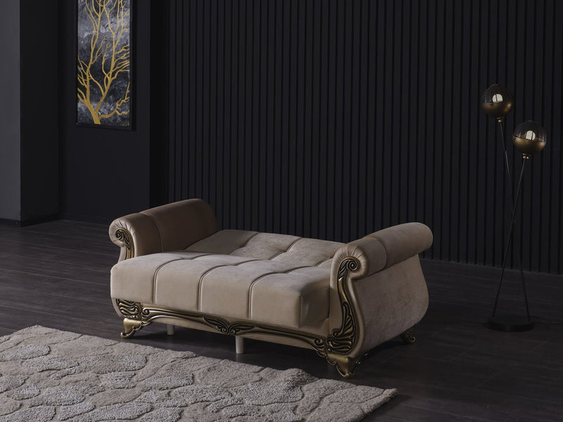 Karizma 64" Wide Rolled Arm Convertible Loveseat - Loveseat