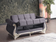 Karizma 64" Wide Rolled Arm Convertible Loveseat - Loveseat