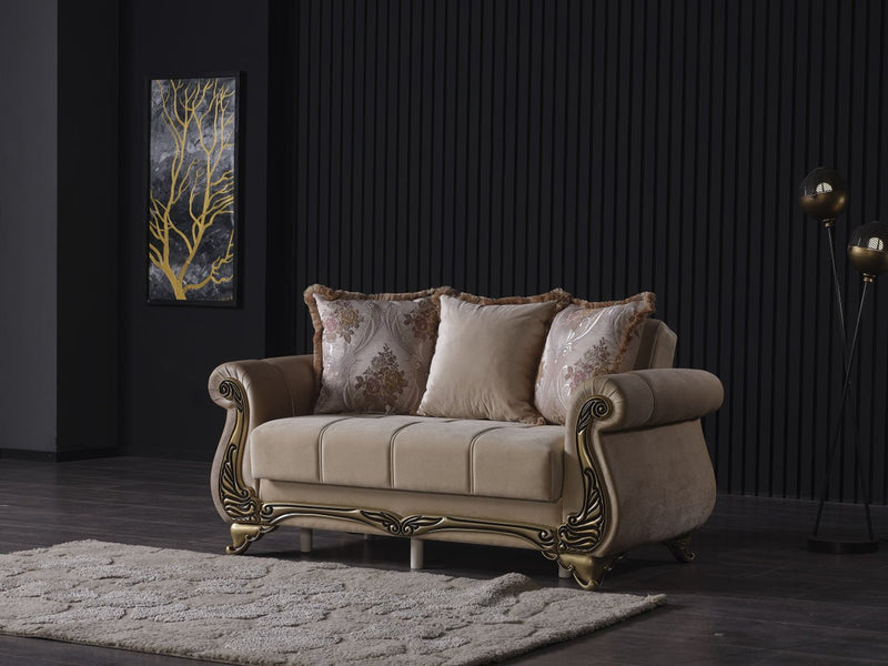 Karizma 64" Wide Rolled Arm Convertible Loveseat - Loveseat