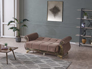Karizma 64" Wide Rolled Arm Convertible Loveseat - Loveseat