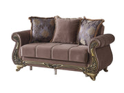 Karizma 64" Wide Rolled Arm Convertible Loveseat - Loveseat