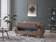 Karizma 64" Wide Rolled Arm Convertible Loveseat - Loveseat