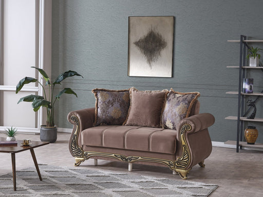Karizma 64" Wide Rolled Arm Convertible Loveseat - Loveseat
