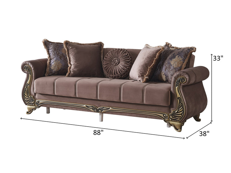 Karizma 88" Wide Rolled Arm Convertible Sofa - Sofas