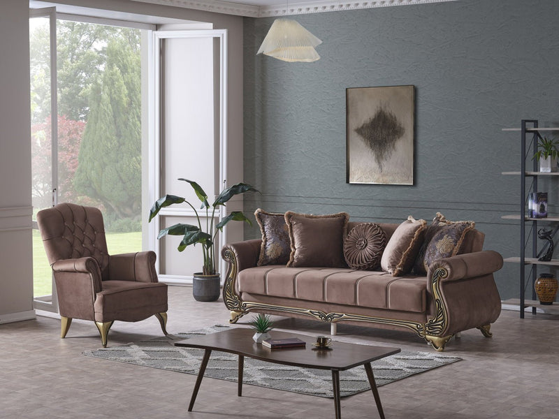 Karizma 88" Wide Rolled Arm Convertible Sofa - Sofas