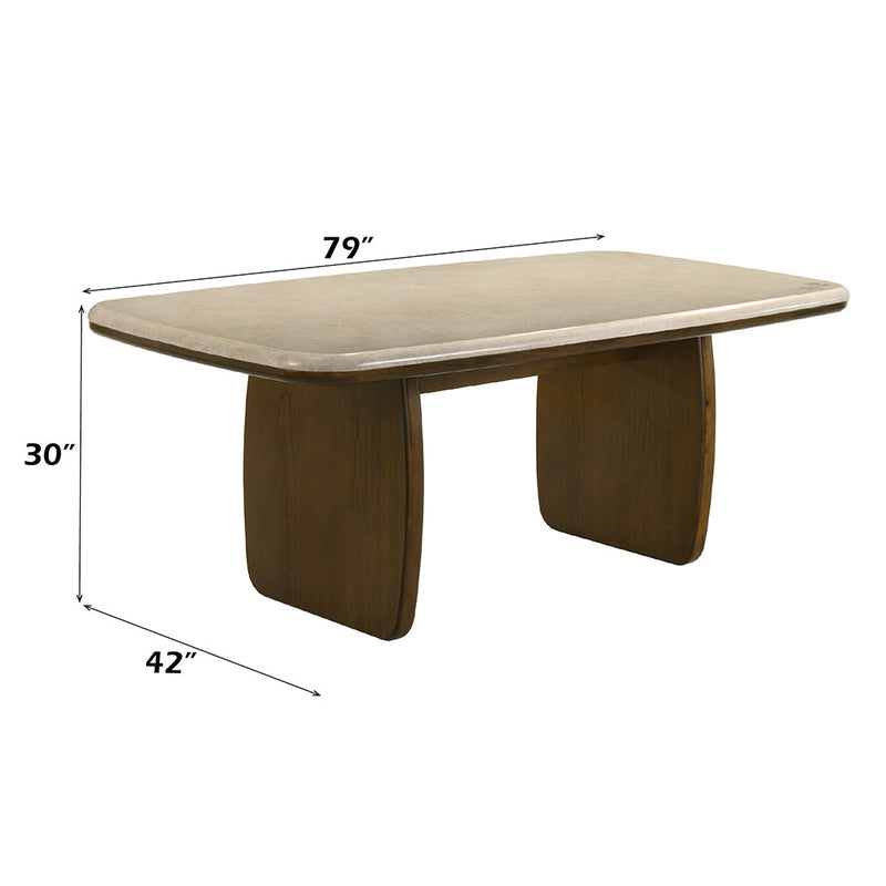 Kasha Dining Table w/Natural Marble Top - DN04665