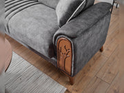Katre 3-pieces (Sofa & Loveseat & Chair) Livingroom in Anthracite - 200-ELIF-KAT-A651-321