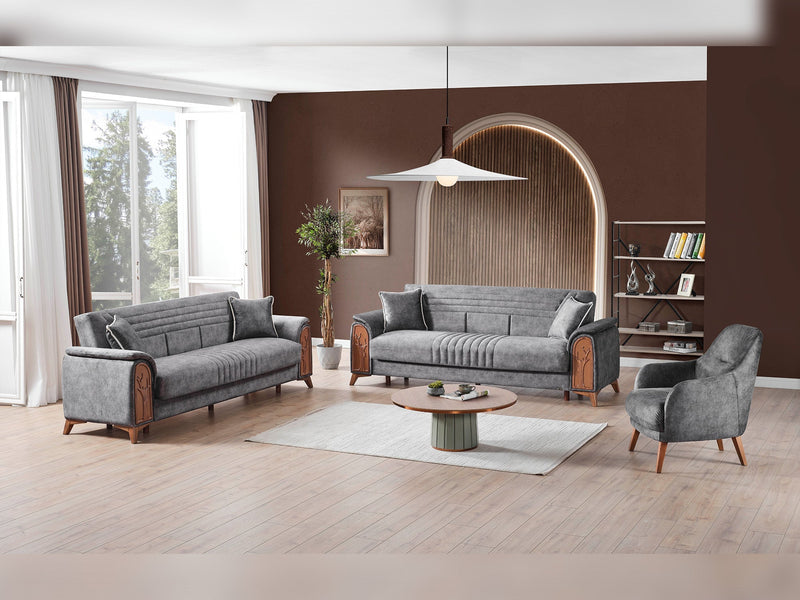Katre Convertible Sofa in Anthracite - 200-ELIF-KAT-A651-3