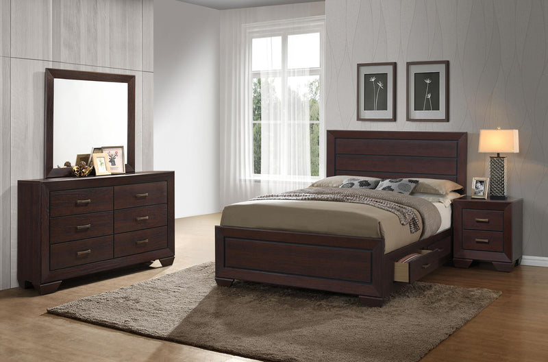 Kauffman 4-piece California King Bedroom Set Dark Cocoa - 204390KW-S4