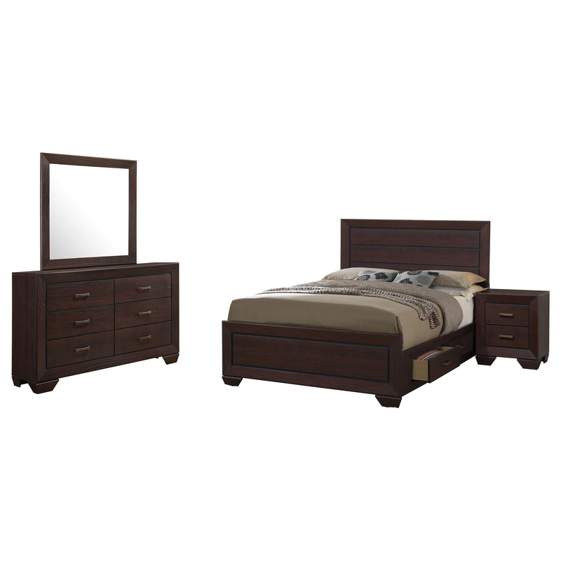 Kauffman 4-piece Eastern King Bedroom Set Dark Cocoa - 204390KE-S4