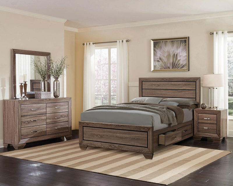 Kauffman 4-piece Eastern King Bedroom Set Washed Taupe - 204190KE-S4