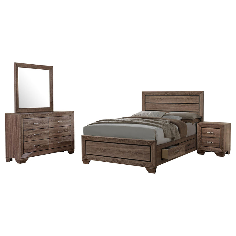 Kauffman 4-piece Eastern King Bedroom Set Washed Taupe - 204190KE-S4