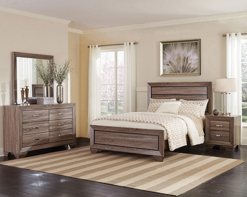 Kauffman 4-piece Queen Bedroom Set Washed Taupe - 204191Q-S4