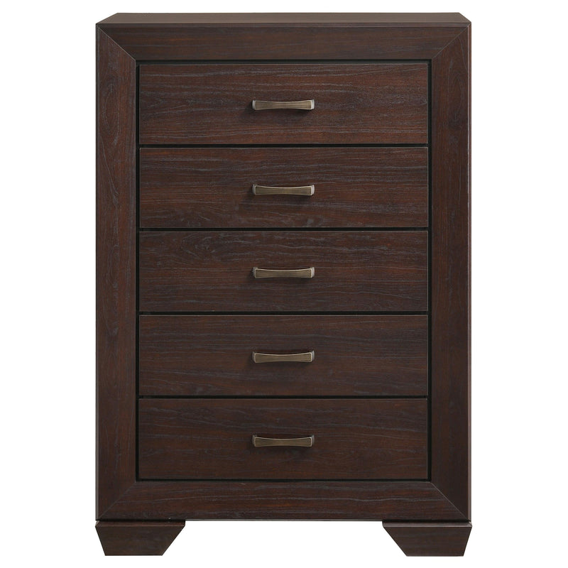 Kauffman 5-drawer Bedroom Chest Dark Cocoa - 204395