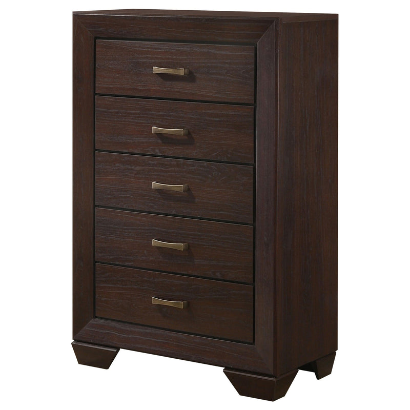 Kauffman 5-drawer Bedroom Chest Dark Cocoa - 204395