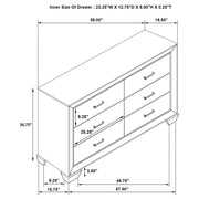 Kauffman 6-drawer Dresser Washed Taupe - 204193