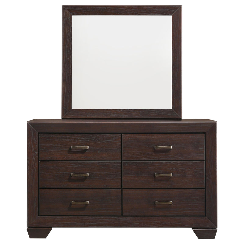 Kauffman 6-drawer Dresser with Mirror Dark Cocoa - 204393M