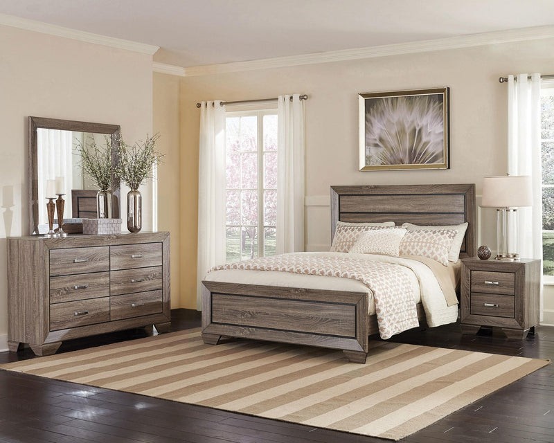 Kauffman Wood California King Panel Bed Washed Taupe - 204191KW