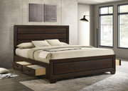 Kauffman Wood California King Storage Panel Bed Dark Cocoa - 204390KW