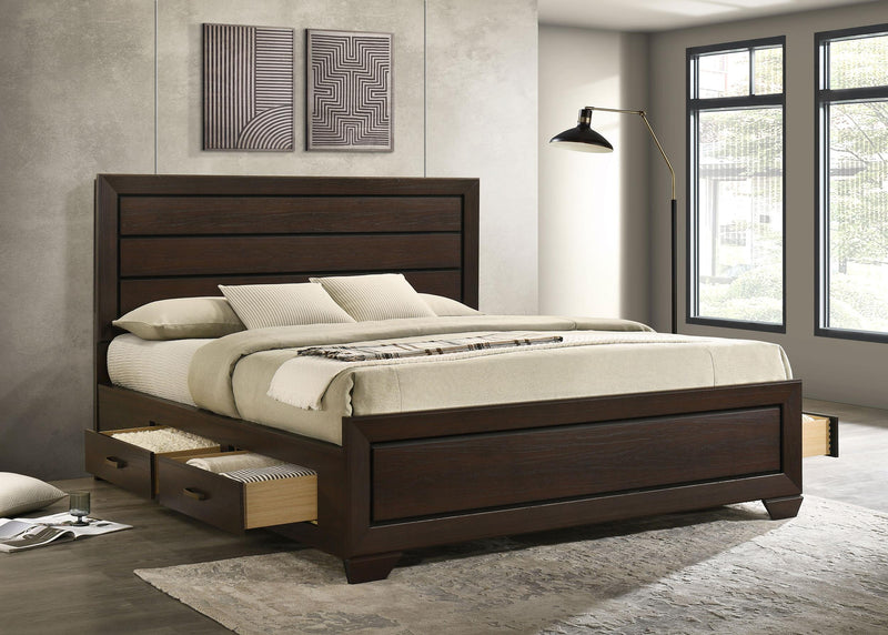 Kauffman Wood California King Storage Panel Bed Dark Cocoa - 204390KW