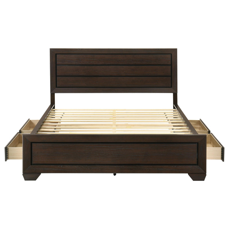 Kauffman Wood California King Storage Panel Bed Dark Cocoa - 204390KW