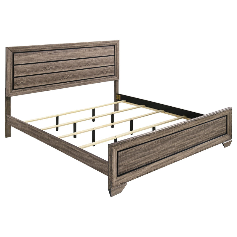 Kauffman Wood Eastern King Panel Bed Washed Taupe - 204191KE