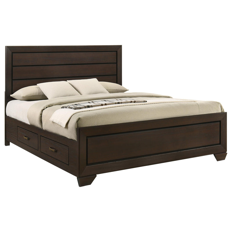 Kauffman Wood Eastern King Storage Panel Bed Dark Cocoa - 204390KE
