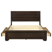 Kauffman Wood Eastern King Storage Panel Bed Dark Cocoa - 204390KE