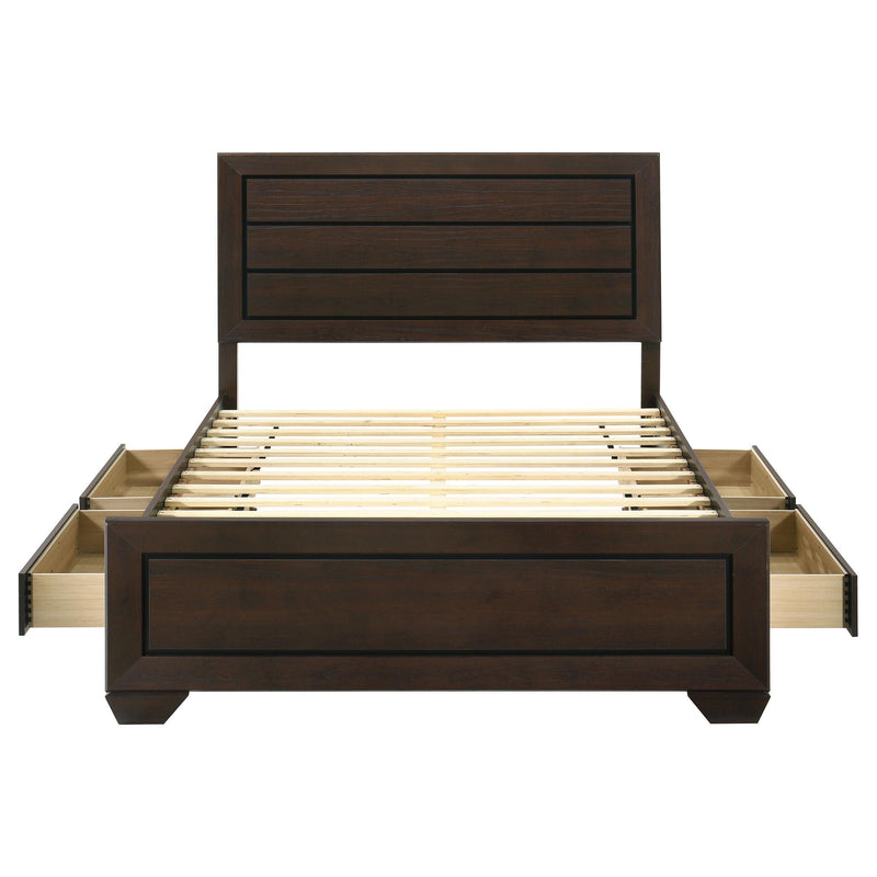 Kauffman Wood Queen Storage Panel Bed Dark Cocoa - 204390Q