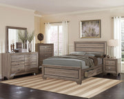 Kauffman Wood Queen Storage Panel Bed Washed Taupe - 204190Q