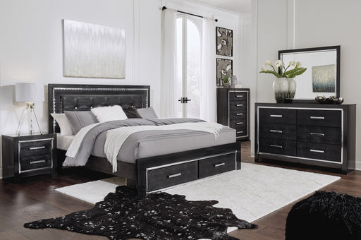 Kaydell Black LED Footboard Storage Platform Bedroom Set - Gate FurnitureBedroom Set