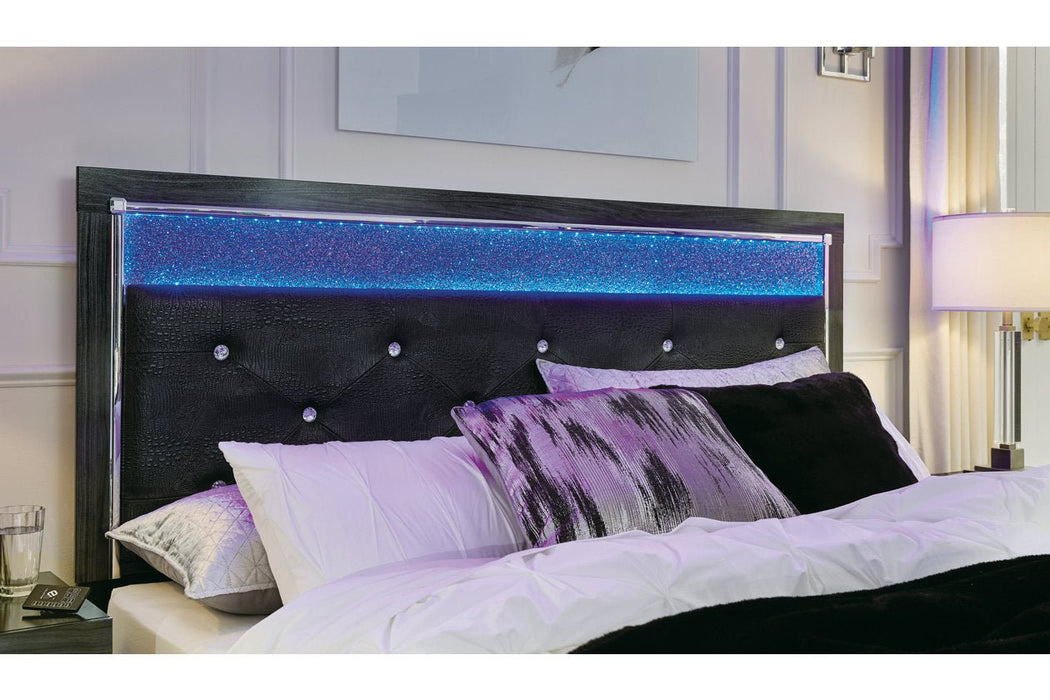 Kaydell Black Queen Upholstered Platform Bed - Gate FurnitureQueen Bed