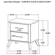 Kaywood 2-drawer Nightstand Bedside Table Natural Pine - 225002