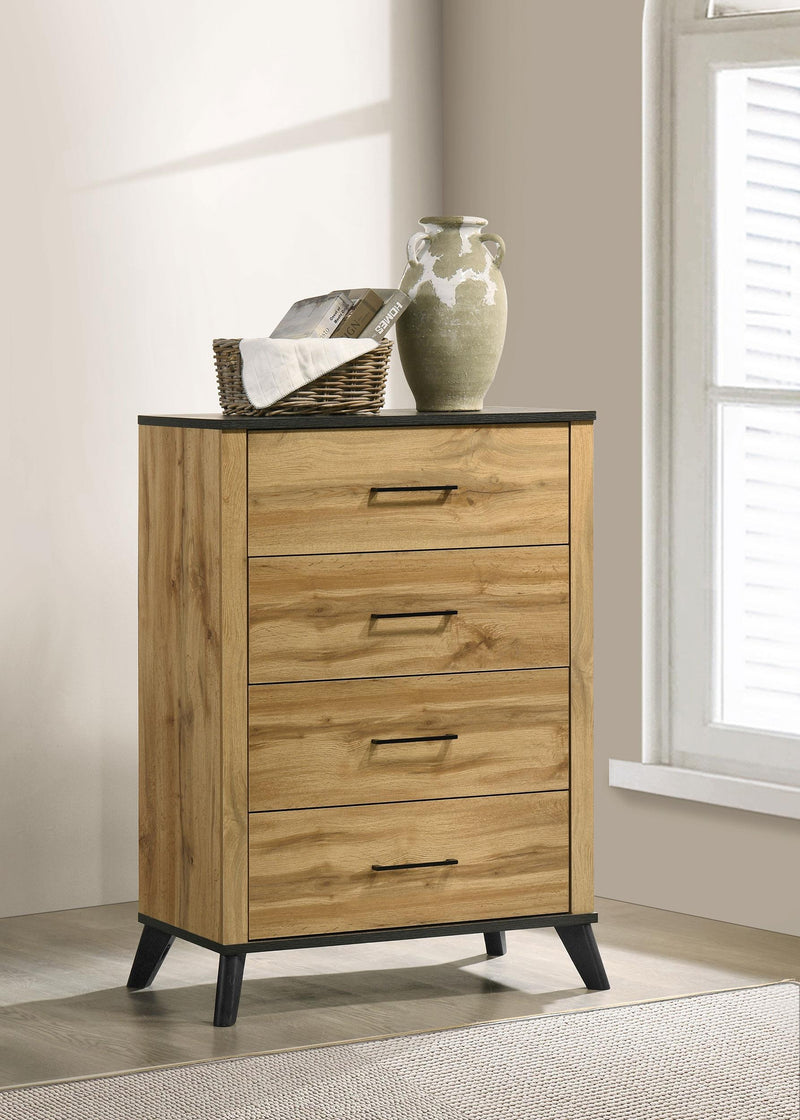 Kaywood 4-drawer Bedroom Chest of Drawers Natural Pine - 225005