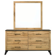 Kaywood 6-drawer Dresser and Mirror Natural Pine - 225003M