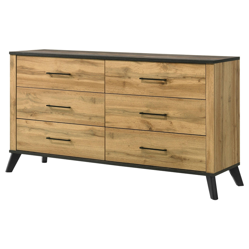 Kaywood 6-drawer Dresser Cabinet Natural Pine - 225003