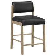 Kehoe Upholstered Counter Height Chair Black and Natural Oak (Set of 2) - 193929NAT