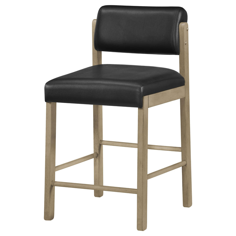 Kehoe Upholstered Counter Height Chair Black and Natural Oak (Set of 2) - 193929NAT