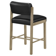 Kehoe Upholstered Counter Height Chair Black and Natural Oak (Set of 2) - 193929NAT