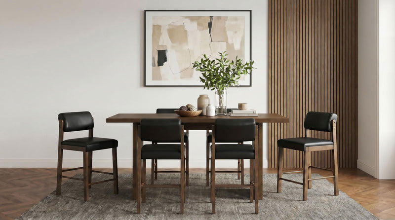 Kehoe Upholstered Counter Height Chair Black and Walnut (Set of 2) - 193929WAL